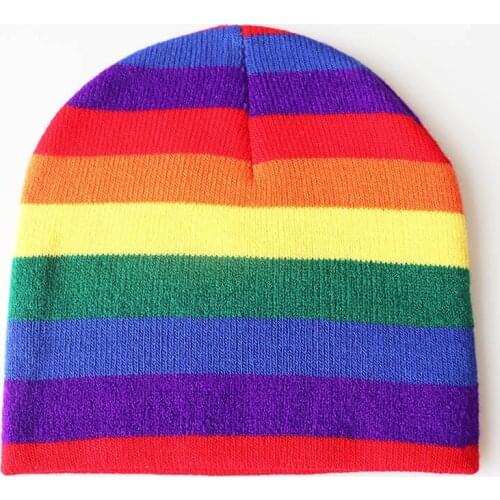 Winter Kids Hat Rainbow Candy Knitted Cute Hat Unisex Wool Blends Soft Warm Beanie Girls Boys Bonnet Unisex Hat
