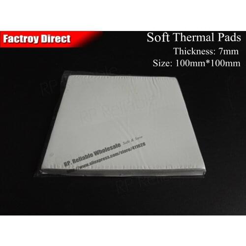 1pcs 7mm Thick, 100mmx100mm Tiny Viscous Soft Silicone Heat Conducting Pads Gasket -- RP Reliable
