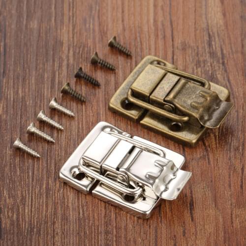 1Pcs Jewelry Wood Box Toggle Latch Hasp Drawer Latches Decorative Suitcases Buckle Clasp Furniture Hardware 30*36mm