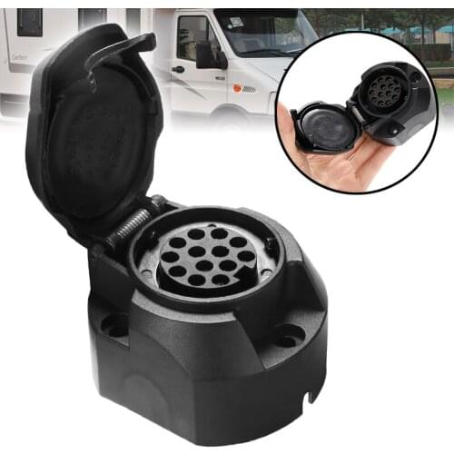 1pc Plastic 12V 13 Pin Socket Trailer Towbar Connector For Cars Vans Caravans Commercial Vehicle RV Ship Accessories Parts