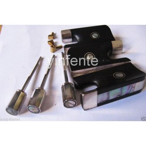 1pcs Cello Bow F rog Silver mount Ebony wood ,inlaid Pearl