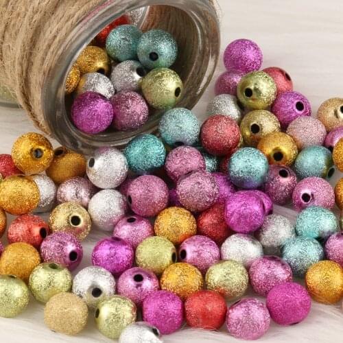 100/200/500pcs 4 6 8 10 12mm Mixed Round Copper Spacer Beads Frosted Ball End Seed Beads For Bracelet Jewelry Making