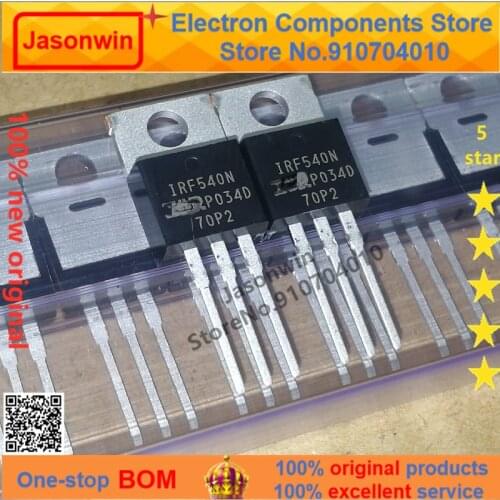 100% nuevo 50 unids/lote original MOSFET IRF540NPBF 33A100V IRF540N TO-220 Transistor