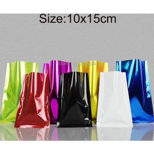 100PCS 10*15cm(3.94''*5.91'')Colourful Heat Seal Plating Aluminum Foil Bags Snack Food Storage Package Plastic pouch vacuum bag