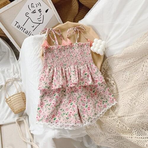 2020 Summer Casual Solid Clothes Flower Girls Clothes High Quality Fashion Kids Clothes