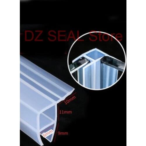 3 meters silicone rubber bath shower door window soft seal strip for 6mm glass