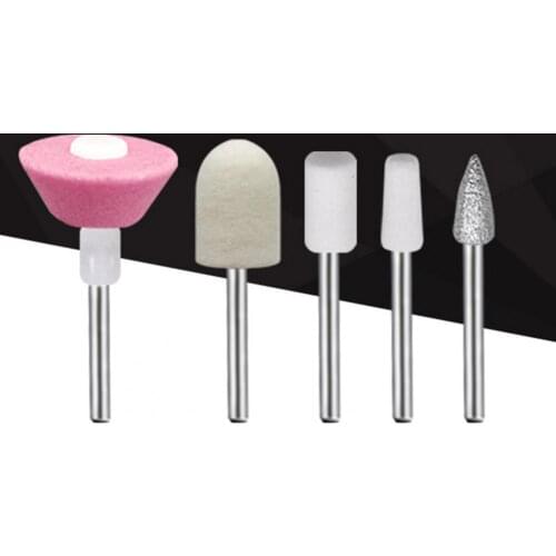 5Pcs/Set 2.35mm Nail Art Drill Nail Drill Bit Wear-resistant Multi-purpose Metal Nail Polishing Head Pedicure Tools for Women