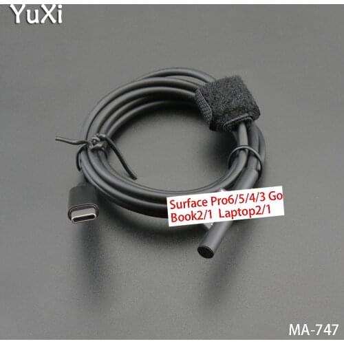 YuXi PD Type-C Male to Microsoft Surface Power Supply Adapter Charging Cord For Surface Pro 6/5/4/3/Pro Go Book2/1 Laptop2/1