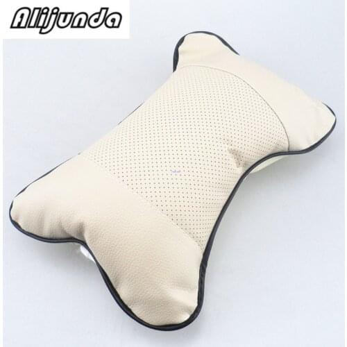 2pcs artificial leather neck headrest breathable car pillow for Hyundai ix35 iX45 iX25 i20 i30 Sonata,Verna,Solaris,Elantra