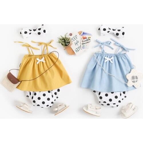 Brand baby clothes summer baby suit cotton baby girl lovely suspender skirt three piece set