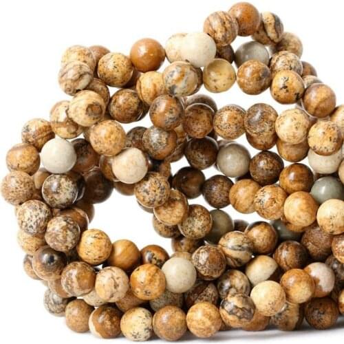 Picture Beads Smooth Round Loose Spacer Bead for Jewelry DIY Making Bracelet Earrings Accessories