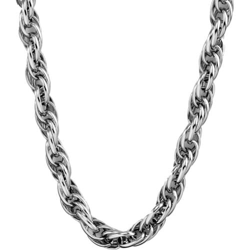 316L stainless steel fadeless twist chain mens and womens necklace pendant tag army accessories naked chain collarbone chain
