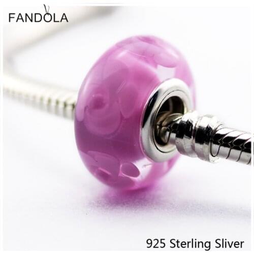 CKK 925 Sterling Silver Nostalgic Roses Murano Glass Beads Original Charms Fits Bracelets & Bangle DIY Jewelry