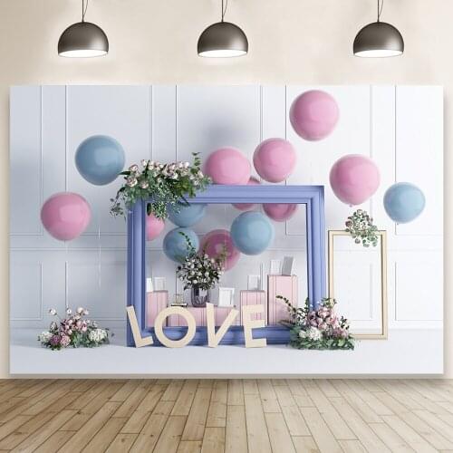 Indoor Party Balloons Banner Birthday Party Bunting Backdrops Table Poster Background for Photography Room Wall Decoration