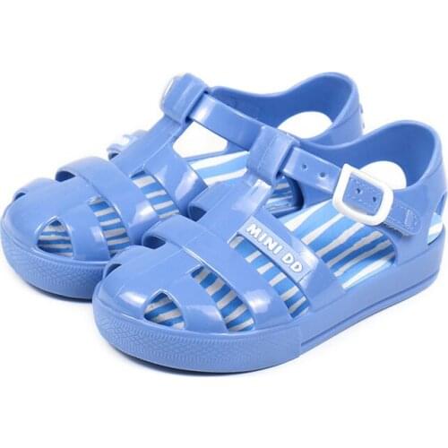 Toddler Sandals 2021 Jelly Cut-Outs Pvc Soft Leather Kid Slides Gladiator Shoes Solid Fashion Comfortable Super High Quality New