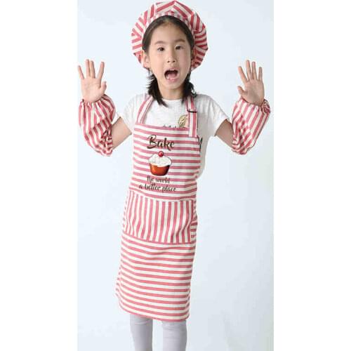 Childrens parent-child chef suit baking cooking kids small chef apron costume COS chef role-playing clothes print logo