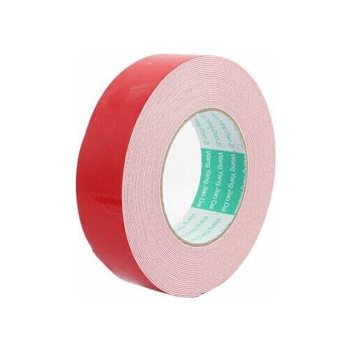 10M 35mm x 1mm Dual-side Adhesive Shockproof Sponge Foam Tape Red White