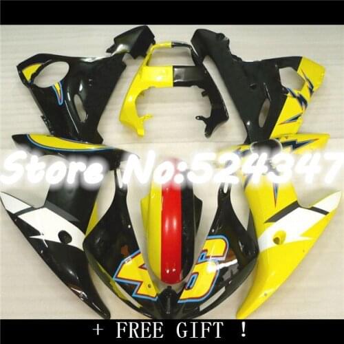 Fei-parts fit for R6 2003 2004 2005 fairing kits yellow white black YZF R6 fairing kit 03 04 05 Free Customize
