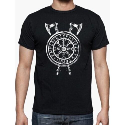 Viking Compass Weapon Cross Battle-ax T-Shirt. Summer Cotton O-Neck Short Sleeve Mens T Shirt New S-3XL