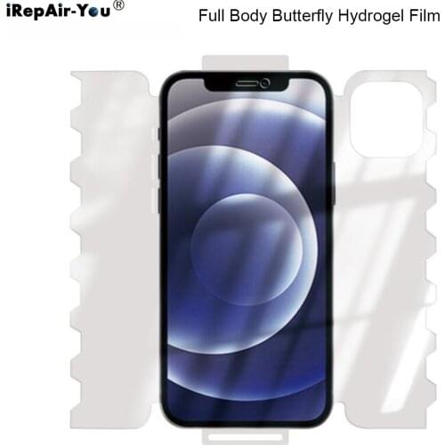 New Full Body Butterfly Hydrogel Film for iPhone 12 pro max 12mini 11 Pro X Xs max Xr Nano Screen Protector Gel Film Not Glass