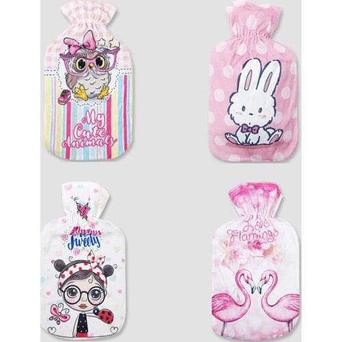 2000/1000ml Winter Warmer Relaxing With Cover Cartoon Travel Hot Water Bottle Relieve Pain Health Care Rubber Insulation Therapy