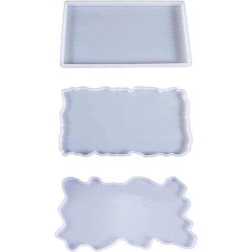 Irregula Crystal Epoxy Resin Mold for Fruit and Vegetable Plate Casting Silicone Mould Handmade DIY Crafts Tray Making Tool