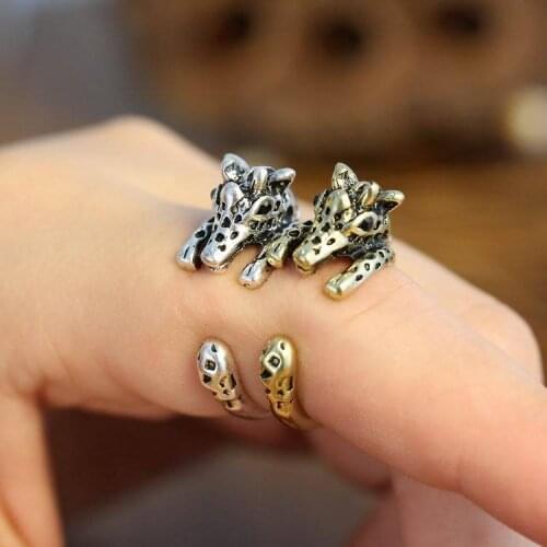 Giraffe Adjustable Ring Animal Open Finger Ring Gift For Men Fashion Jewelry 1PC Antique Vintage Mini Gifts