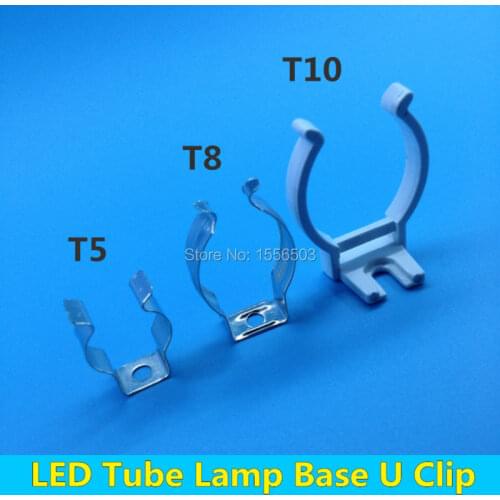 50 PCS Tube Lamp T5 T8 T10 Wall Clip Wedge For LED Fluorescent Light Base U Clips Connector Socket Bracket Fitting Holder