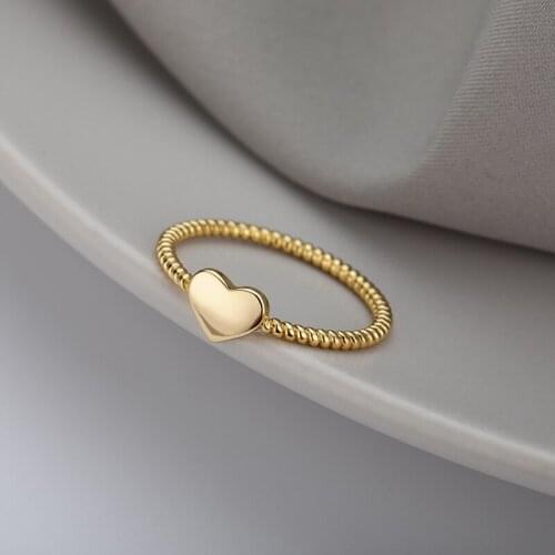 Fashion Minimalism Heart Rings For Women Girl Gold Color Copper Metal Twist Style Charm Wedding Jewelry Couple Friend Gifts