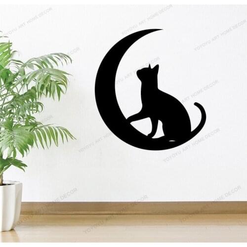 Pets Decals Cat Sign Animal Vinyl Removable Wall Sticker Creative Design Pet Shop Wallpaper Wall Decals Scissors Decor CX45
