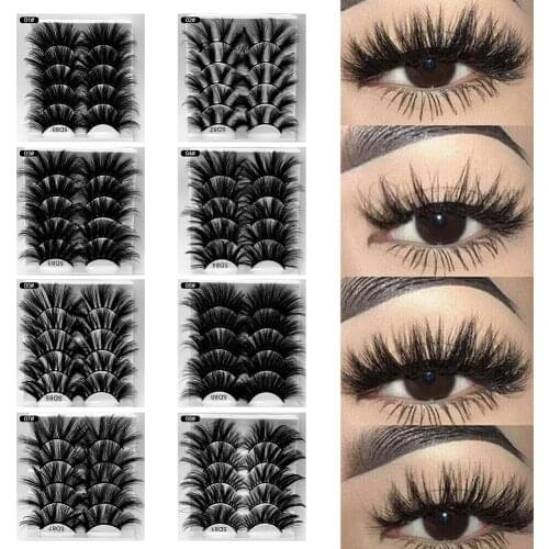 NEW 5 pairs 25mm fake Eyelashes 100% Mink Eyelashes 5D Mink Lashes Natural Dramatic Volume Eyelashes Extension False Eyelashes