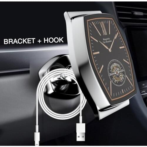 New car mobile phone holder magnetic suction patch suction cup type powerful magnet central control navigation fixed bracket
