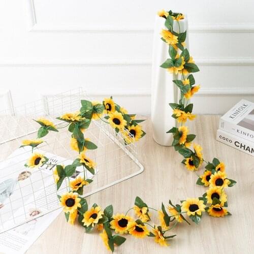 Imitating Sunflower Rattan Wholesale, Loft Homestay Decoration Flower Rattan Sunflower Vine Garden Silk Cloth Rattan Home Decor