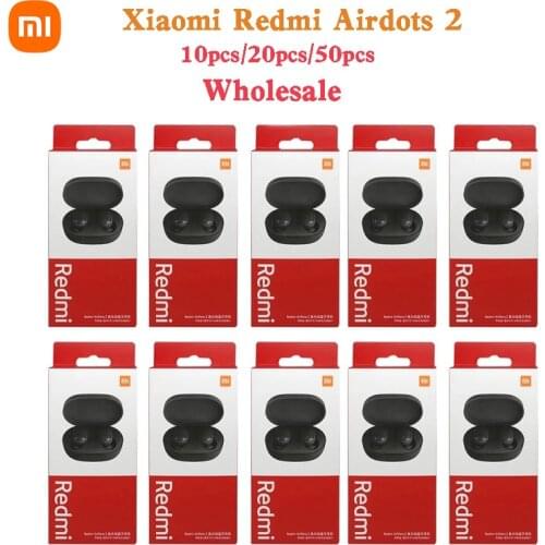 Wholesale Original Xiaomi Redmi Airdots 2 Wireless Earphone Bluetooth Gaming Headset Ai Control Earbuds 10-50pcs Free Shipping