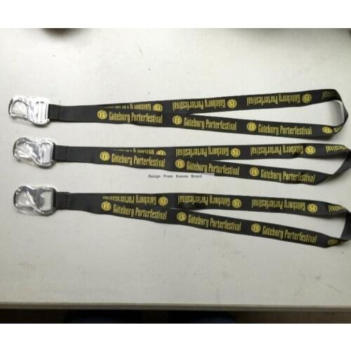 Custom Design Logo Print Beer Opener Bottle opener Hook Polyester Neck Lanyard Cheap Promotion Gift Lanyard