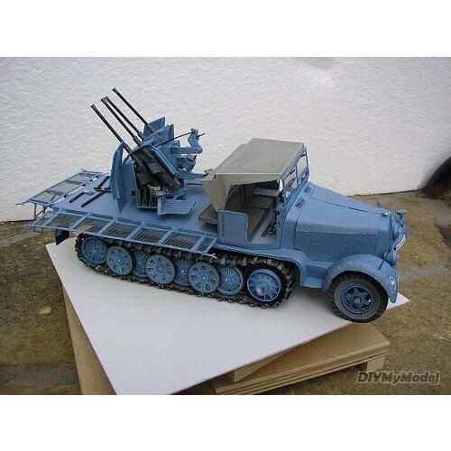 German sd.kfz.71 20 mm self propelled antiaircraft gun DIY Handcraft Paper Model KIT Handmade Toy Puzzles Gift Movie prop