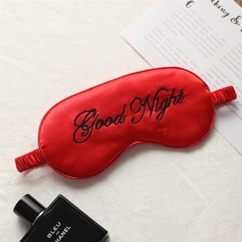 1Pcs Good Night Imitated Silk Eye Patch Shading Sleep Eye Mask Adjustable Eyepatch Travel Relax Cover Blindfold Eye Care Tools