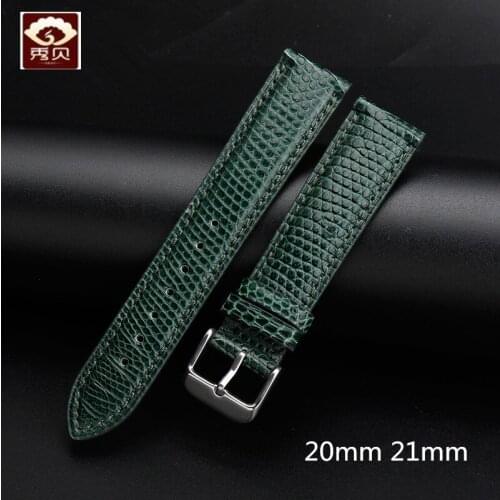 Luxury 18 19 20 21 22mm Genuine Leather Watchband&Pin Buckle Dark Green Lizard Leather Strap For Brands Watch Free Tool Stock
