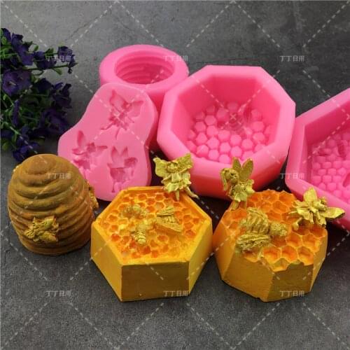 Silicone Mold Bee Soap mold 6 cavity easy to Demolding Handmade Soap Craft For Diy Soap Maker Provide Customizable