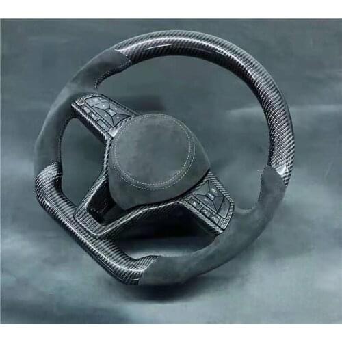 Cuatomized Trim Real Carbon Fiber Sports Steering Wheel Alcantara Leather compatible for Nissan X-TRAIL Kicks Qashqai 2014-2020