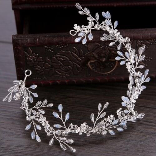 Bride Hair Band White Crytal Headband Wedding Bridal Accessories Tiara Ornaments