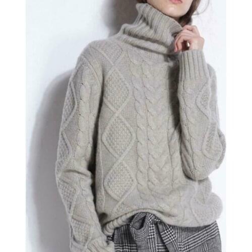 Turtleneck Sweaters 2020 Women Ladies Luxury Cashmere Knitwear Jumper Pullover