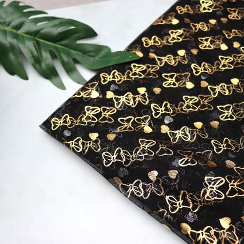 150CM Golden Bow Heart Tulle Wedding Birthday Party Photograph Backdrop Fabric DIY Tutu Dress Crafts Accessories Supply