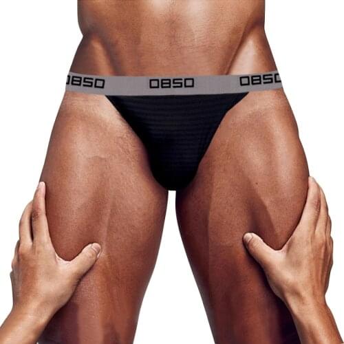 Comfortable Gay Jockstrap Men Underpants Thong Man Underwear Cotton Sissy Thongs Bikini Panties Sexy Lingerie Penis BS3118