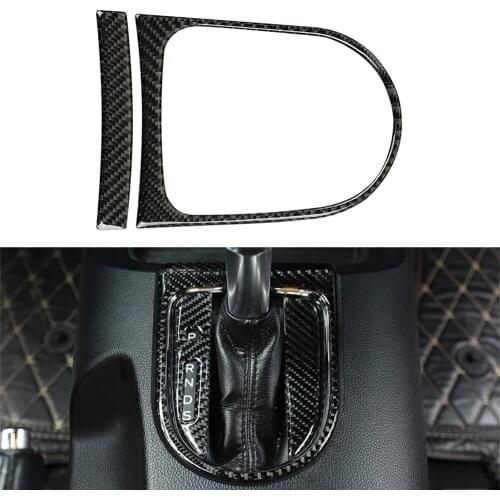 Carbon Fiber Car Gear Shift Panel Cover Trim Interior Moulding Sticker For Ford Mustang 2015 2016 2017 2018 2019