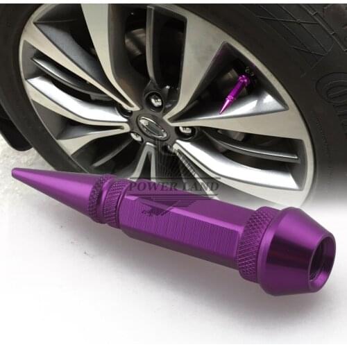 Universal Fit Car Styling 4Pcs/set Auto Bicycle Car 60mm Long Purple Tire Valve Cap VALVE STEM CAPS WHEELS RIMS Racing Lug Nuts