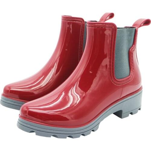 Spring South Korean Rain Shoe Female short-sleeve Martin rain boots low-top rain-proof shoes ladies casual mid-heel rain shoes n