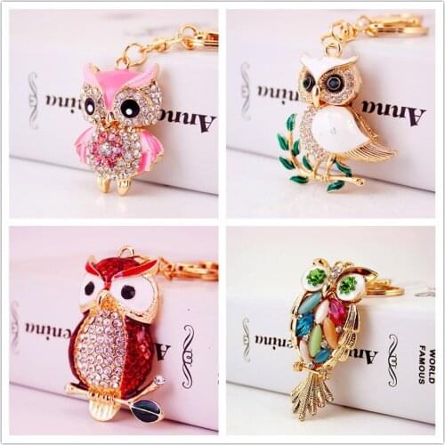 XDPQQ creative cute cartoon keychain owl car keychain lady bag accessories animal metal keychain
