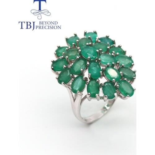 TBJ,new natural emerald big rings 925 sterling silver luxury fashion fine jewelry for woman Wedding or birthday gift