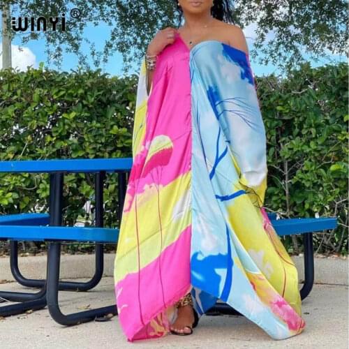 2020 Sexy V-neck Holiday Batwing Sleeve Maxi Robe Oversize Kaftan Dashiki African style Muslim Abaya Long gowns African clothes